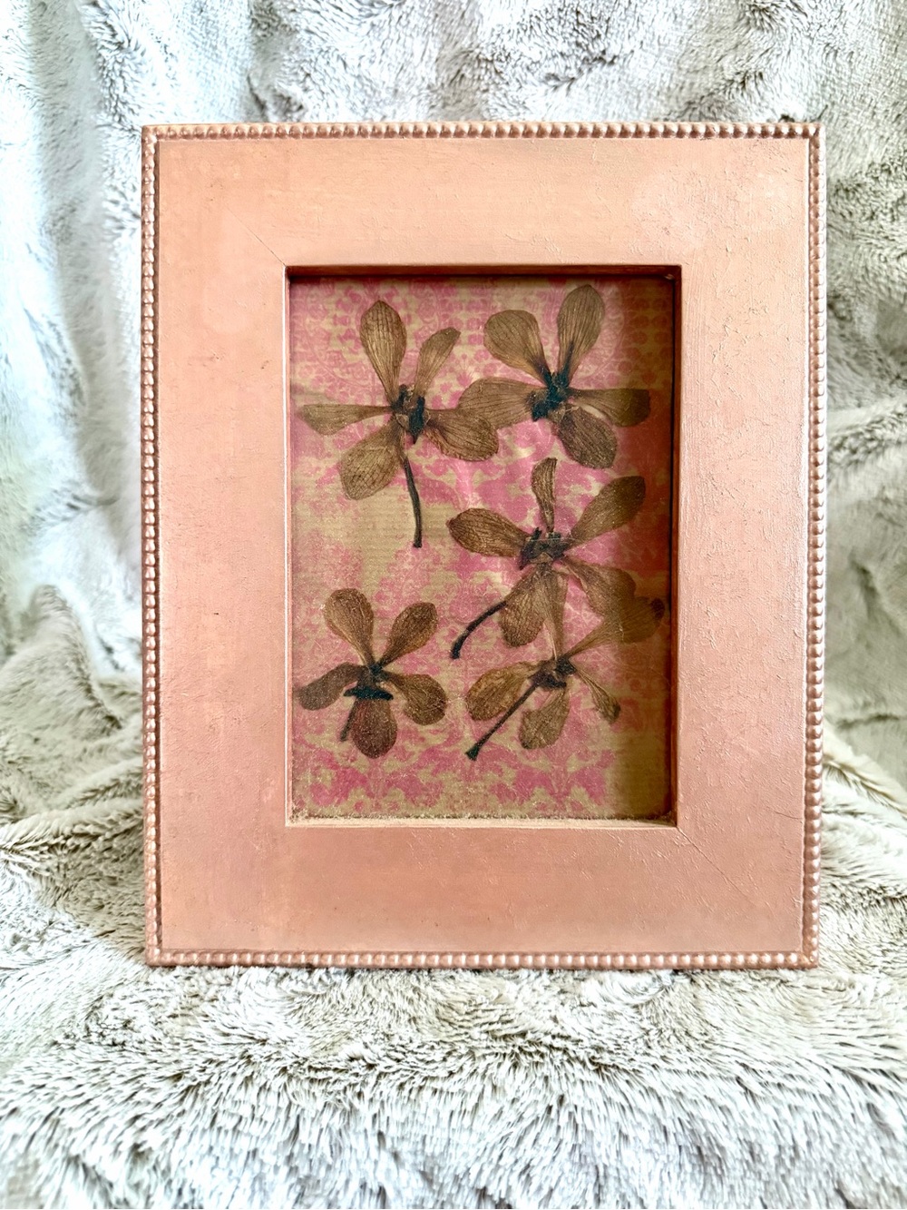 Pressed Flower Pink Decorative Picture Frame
